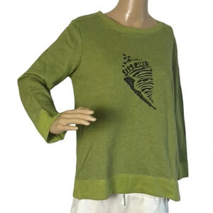 HABITAT. sweater,XS and sz MED, green ,long sleeve crew neck,oversized,gorpcore